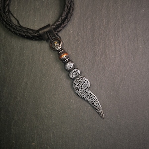 Gandhanra Tibetan Shankha Amulet ,Conch Pendant,Made of Cold Iron,3.15&quot;
