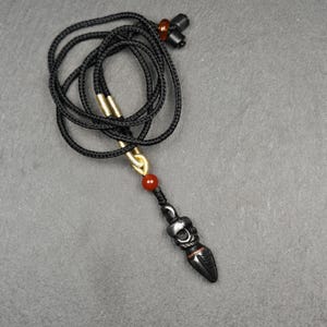 Gandhanra Handmade Skull Phurba Amulet,Kila - Dorje Phurba,Tibetan Budhist Ritual Implement Pendant,Made of Cold Iron,1.4"