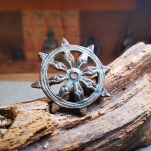 Gandhanra Vintage Tibetan Buddhist Amulet,Prayer Wheel,Lucky Wheel,Dharma Chakra,57mm