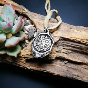 Gandhanra Handmade Tibetan Buddhist Protective Pendant,Om Mani Padme Hum Mantra Amulet,Sterling Silver Gilt
