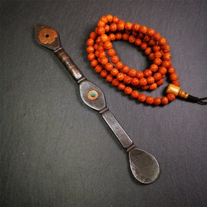 Gandhanra Handmad Tibetan Buddhist Tsog Offering Spoon,Serving Ritual Implement for Worship Ceremony,7.5&quot; Length