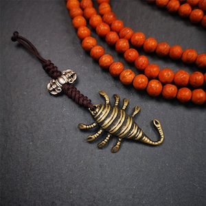 Gandhanra Handmade Tibetan Amulet,Scorpion Guru of Padmasambhava, Buddhist Scorpion Pendant,1.57&quot;