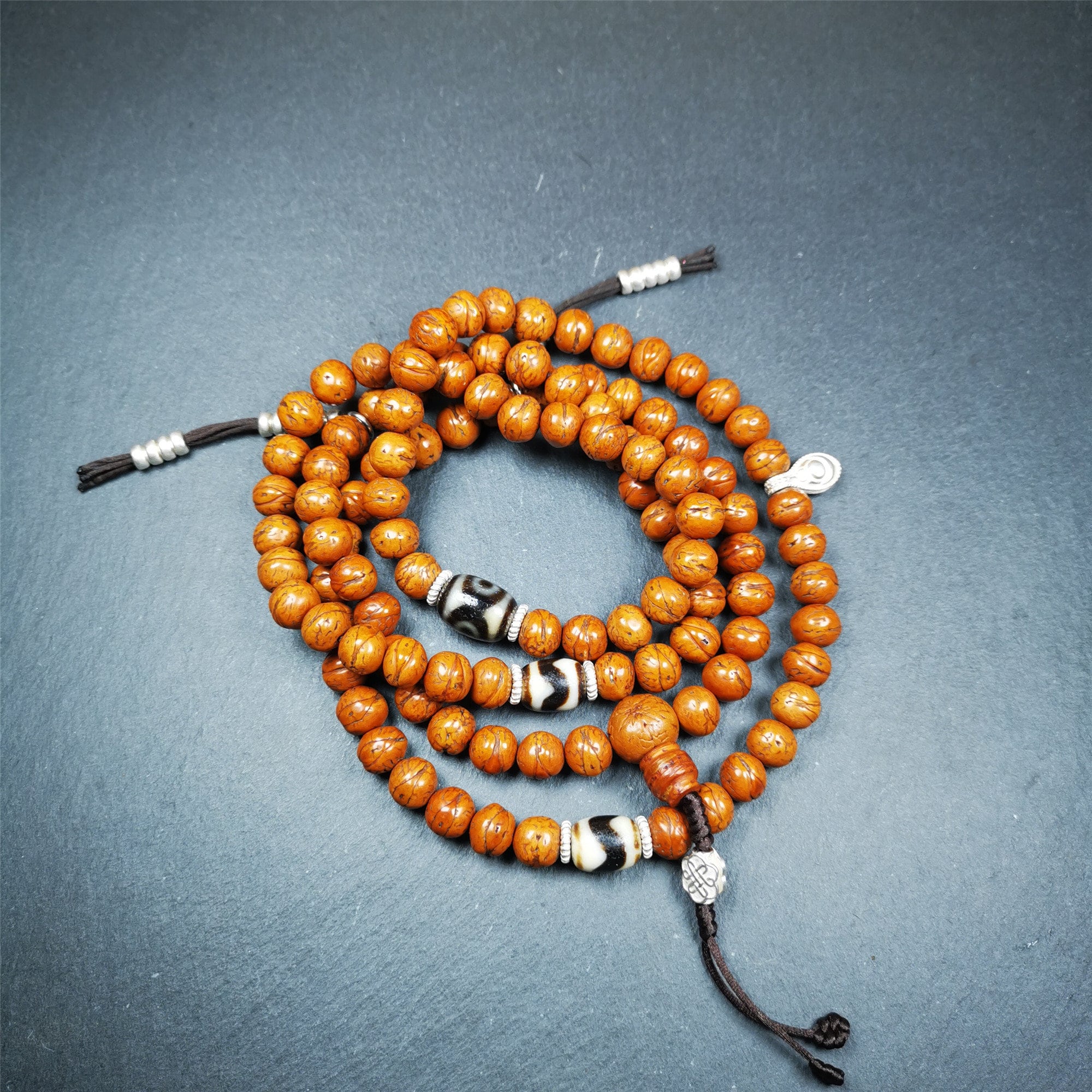 Authentic 10mm Bodhi Seed Necklace Mala : Old Tibetan Rosary 108