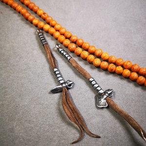 Gandhanra Handmade 5mm Tibetan Buddhist Prayer Bead Counters for 8-15mm Mala,with Kila and Kartika Pendant,Made of Cold Iron