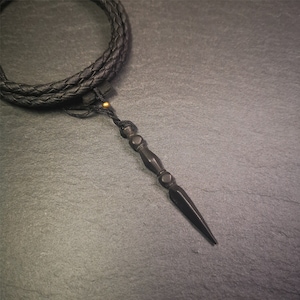 Gandhanra Handmade Tibetan Amulet ,Kila(Dorje Phurba) , Trantic Buddhism Ritual Implement Pendant,Made of Copper,Black type,2.2"
