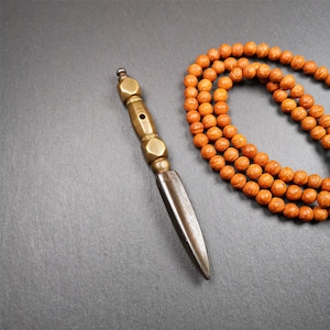 Gandhanra Handmade Tibetan Buddhist Ritual Implement - Kila -Dorje Phurba,Made of Cold Iron inlaid with Brass,5.1"
