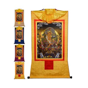 Bouddhisme en vieux tissu de soie du Tibet de 60cm Item Maitreya Buddha 