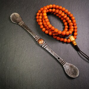 Gandhanra Handmad Tibetan Buddhist Tsog Offering Spoon,Serving Ritual Implement for Worship Ceremony,7.5&quot; Length