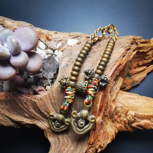 Gandhanra Handmade 5mm Tibetan Buddhist Mala Counters,Prayer Bead Counters, Carved with Dorje and Vajra /  Kartika and Kila,Made of  Brass