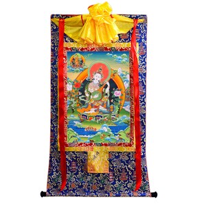 Thangka Tibétain Imprimé Gandhanra Avalokiteshvara Mille Bras Tenture Murale Décoration