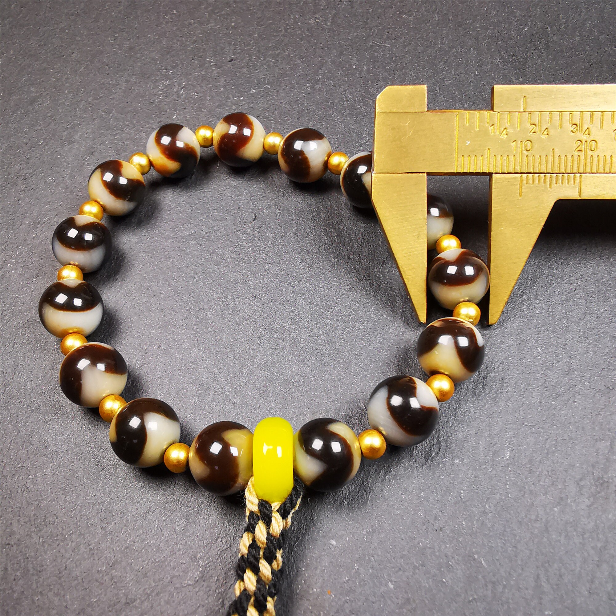 チベット　タンカ　ドルジェ・ドル Spiritual Beads Bracelet in Sterling Silver with Tiger's Eye