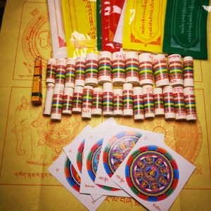 Gandhanra Tibetan Consecration Scrolls Ritual Pack - Zung for Filling and Blessing Buddha Statues & Stupas | Blessed in Larung Gar Academy
