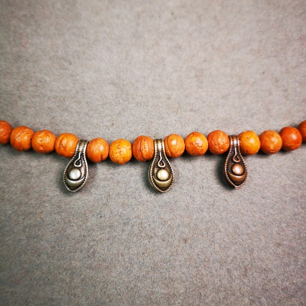 Gandhanra Handmade Buddhist Mala Counter Clip,Bum Counter Clip for Prayer Beads,Mani Jewel/Wish-Fulfilling Cintamani Shape,Mala Accessories