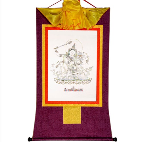 Gandhanra Tibetan Woodblock Thangka Art,Manjusri,Wisdom Buddha,Buddhist Tapestry,From Derge shops Sutra Printing Temple