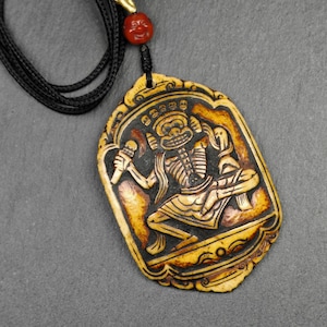 Authentic Citipati Master Kapala Pendant,Gandhanra Old Tibetan Amulet,Protective Charm,Spiritual Necklace,72mm × 58mm