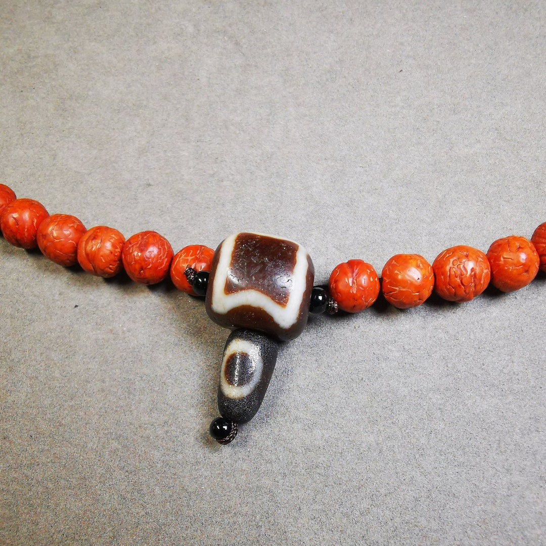 Gandhanra オールド スカイ アース Dzi Guru ビーズ、T ドリル 3 穴