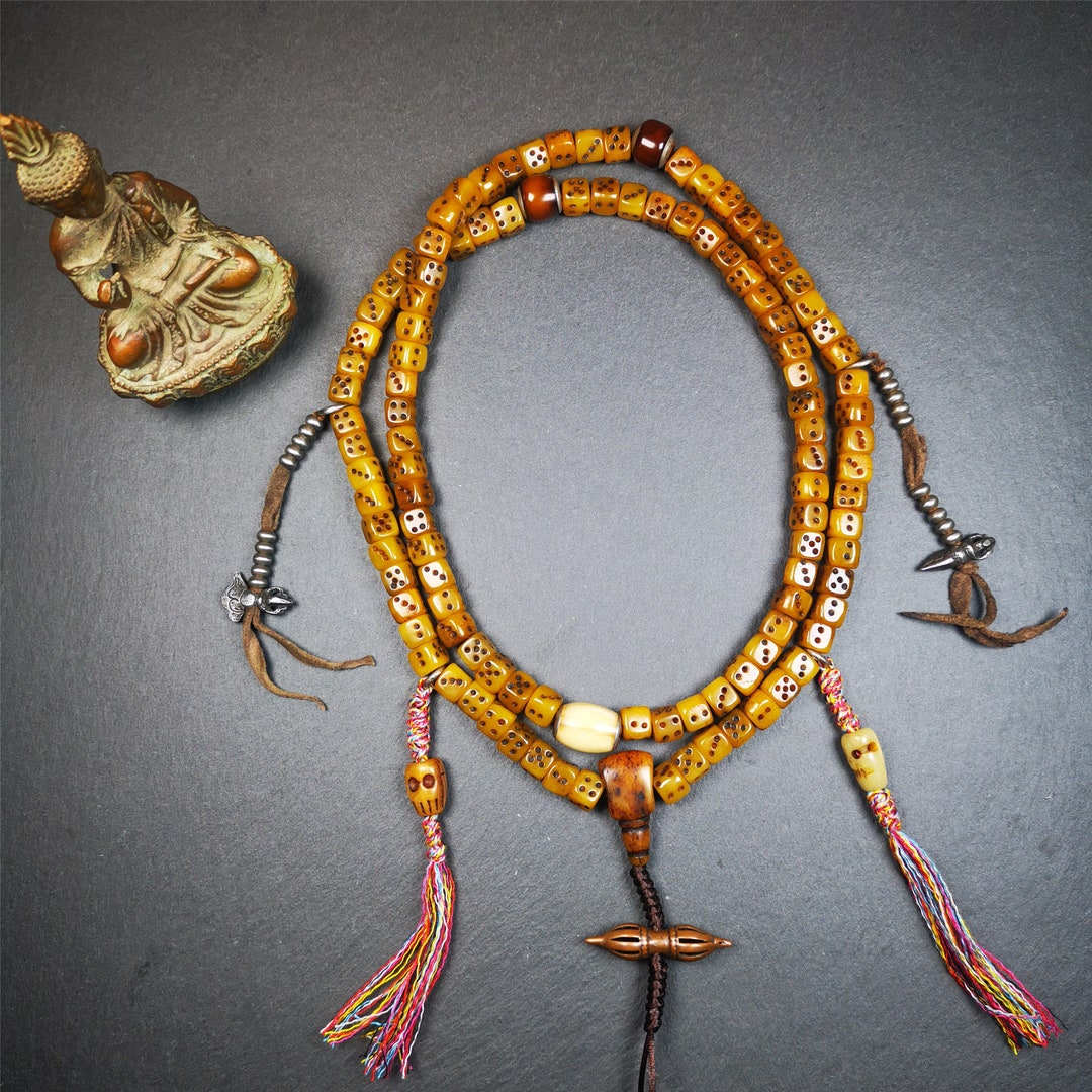 Gandhanra Handmade Tibetan Yak Bone Dice Beads Malaprayer Etsy