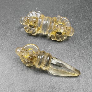 Crystal Dorje Vajra / Phurba Amulet - Tibetan Dharma Ritual Implement - Decades Old