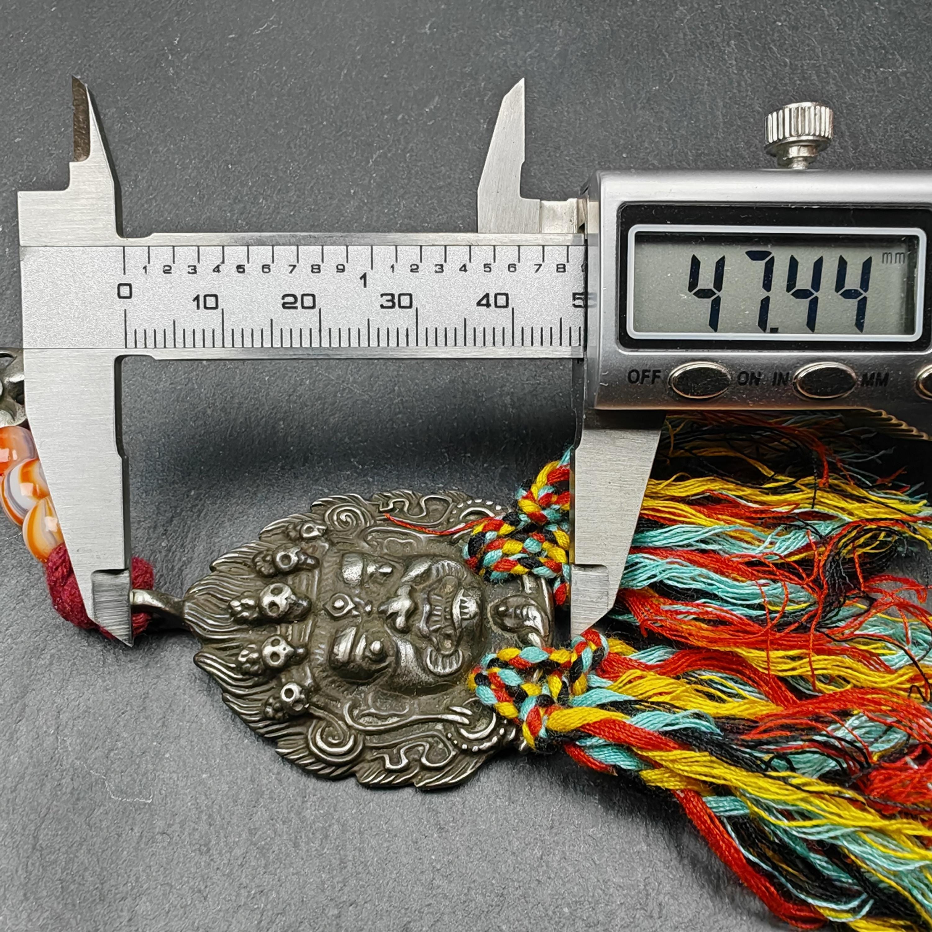 Gandhanra Antique Tibetan Amulet,mahakala Pendant, Bhairava Mask