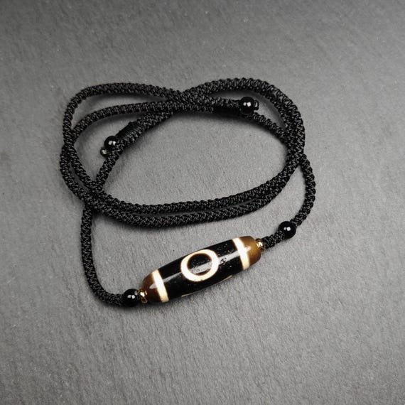 Gandhanra Tibetan Heaven & Earth Dzi Bead Necklace,protective