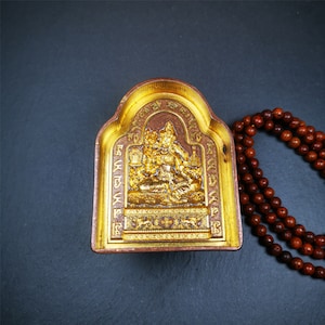 Gandhanra Handgemachte tibetische Buddha-Statue Tsa Tsa Mold, Grüne Tara mit Mantra Mold, Kupferform für die Herstellung von Ton Buddha Statue, Tsha Tsha