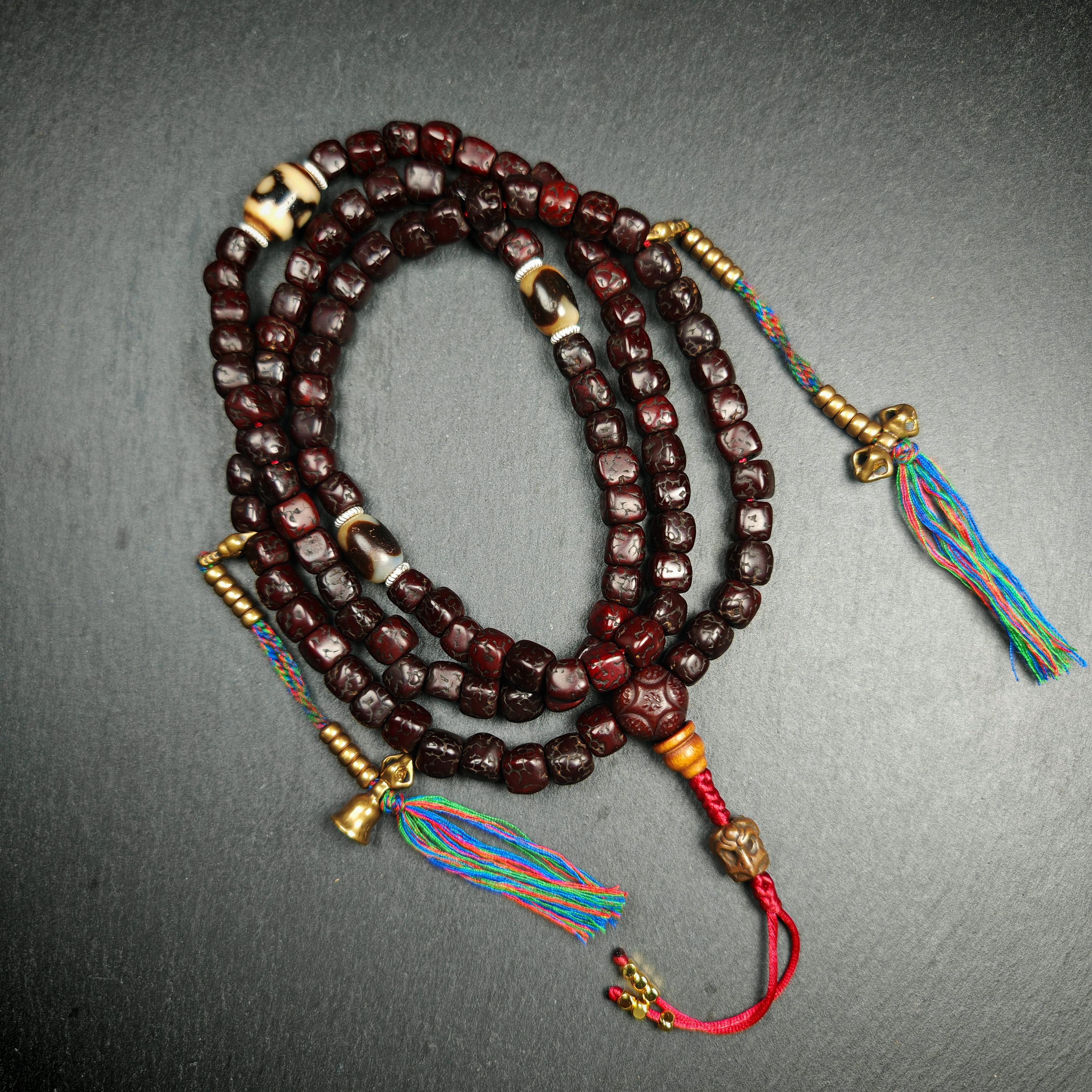 【美品・美虎杢】Roman Teller Mala 1998年　ドイツ製　4/4 Authentic 8mm Rudraksha Mala Necklace: Old Tibetan Rosary 108