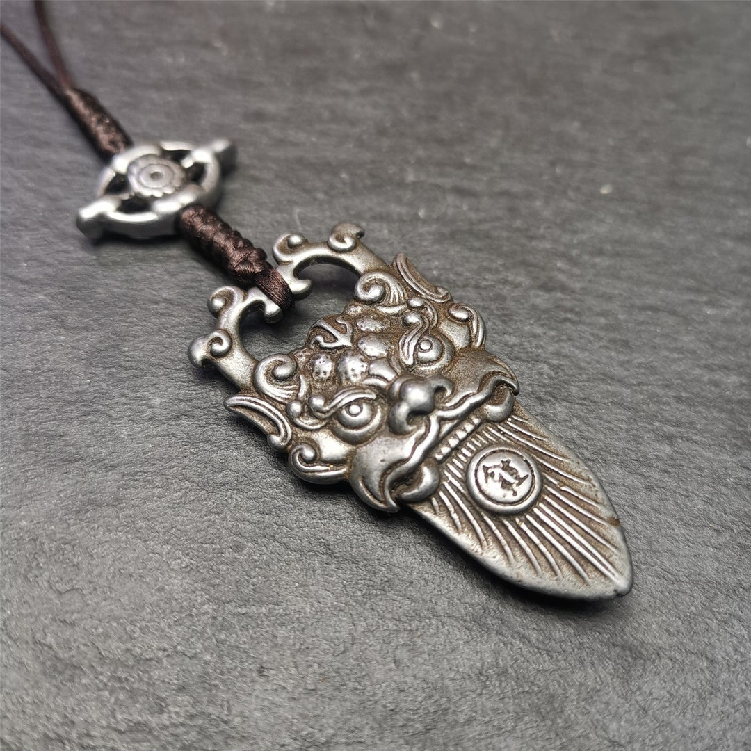 Buy Gandhanra Handmade Tibetan Buddhist Amulet,kirtimukha  Pendant,bhoma,banaspati,mouth of Kala,made of Cold × Online  in India