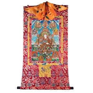 Thangka Tibétain Padmasambhava - Peinture Dorée Pour Décoration Zen