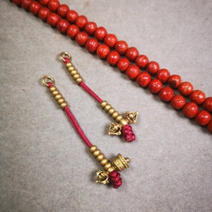 Gandhanra Handmade Tibetan Buddhist Mala Counters,Prayer Bead Counters,with Dorje and Vajra Pendant,Made of  Brass