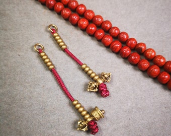 Gandhanra Handmade Tibetan Buddhist Mala Counters,Prayer Bead Counters,with Dorje and Vajra Pendant,Made of  Brass