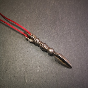 Gandhanra Handmade Phurba Amulet,Kila - Dorje Phurba,Tibetan Budhist Ritual Implement Pendant,Made of Cold Iron,3.0&quot;