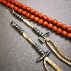 Gandhanra Handmade 9mm Tibetan Buddhist Prayer Bead Counters for 10-20mm Mala,with Kila and Kartika Pendant,Made of  Cold Iron