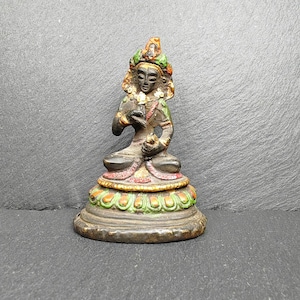 Antique Tibetan Buddha Statue | Vajrasattva Dorje Sempa | 75mm Height | 40 Years Old