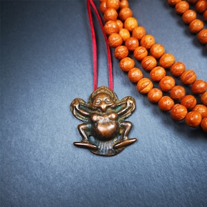 Gandhanra Antique Tibetan Buddhist Amulet Pendant - Garuda - The Golden-Winged Bird, Crafted from Red Copper,1.65&quot;