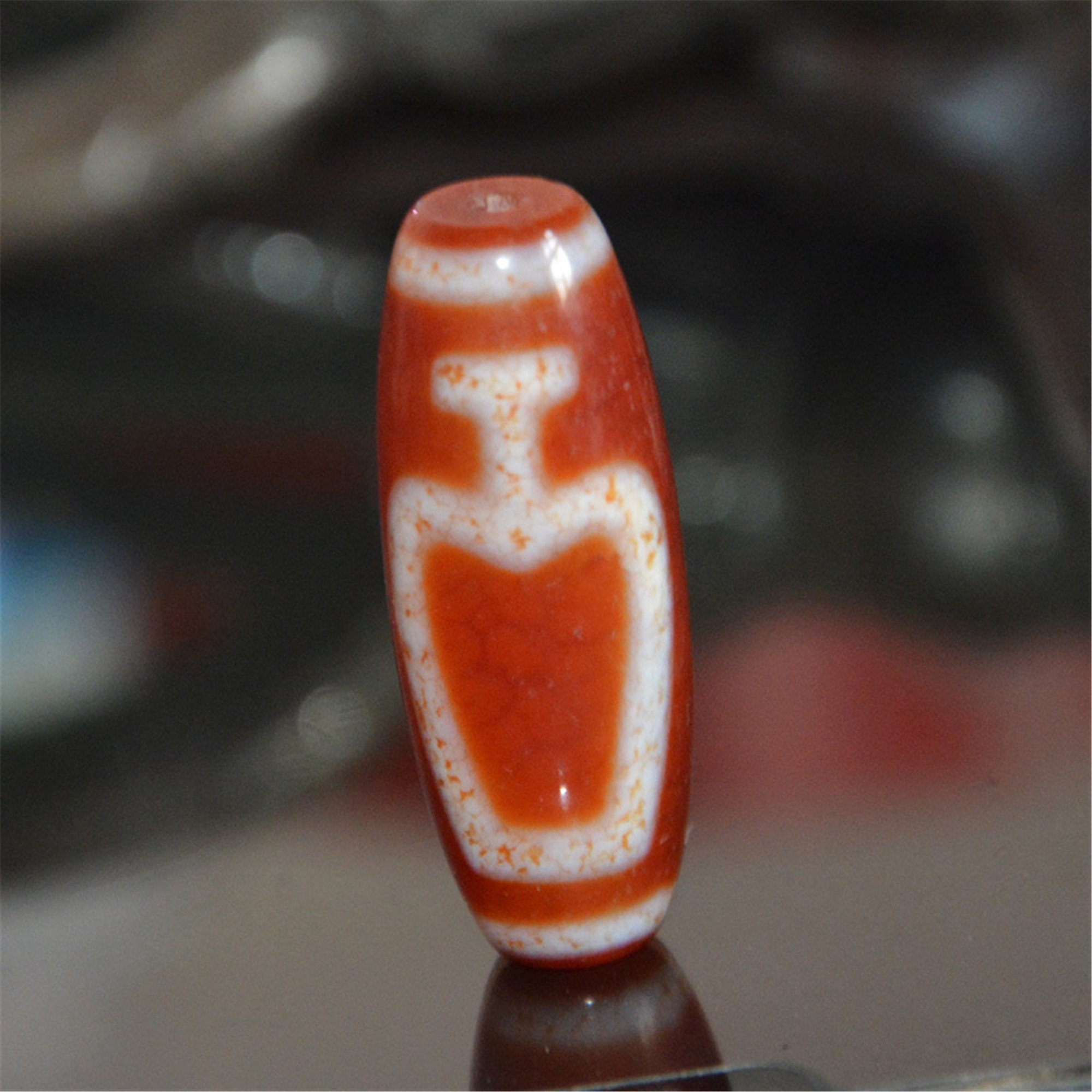 Gandhanra Ancient Tibetan Fire Agate Phum Dzi Bead With Ritual 早期割引 Tibetan Skull Ring -Silver 950- 日用品/生活雑貨