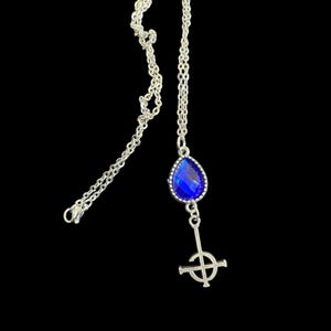 beautiful teardrop gem ghost band cross symbol pendant necklace | nameless ghouls | Papa Emertius | Cardinal Copia | ghost bc