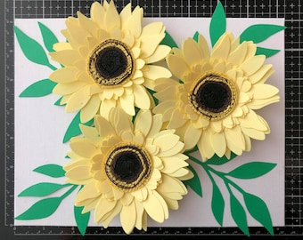 Kit de tournesols en papier DIY, cadre