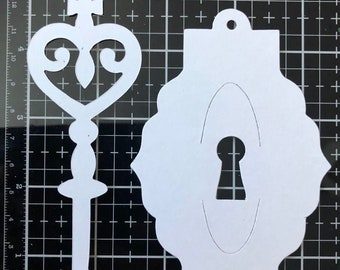 Key and Keyhole Die Cut Out Card-stock Paper