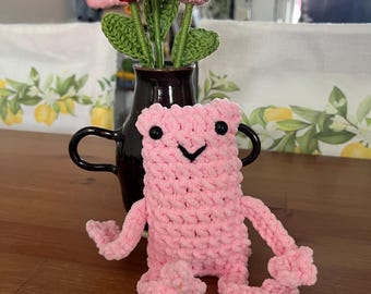 Crochet Frog PINK Plush