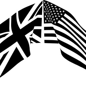 Flag SVG American and UK Flag Blowing in the Wind