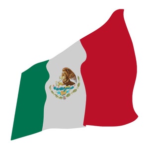 Flag SVG Mexican Flag- Color, Black and White stencil