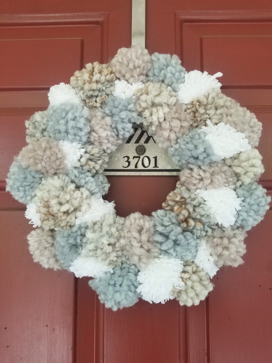 Pom Pom Wreath Etsy