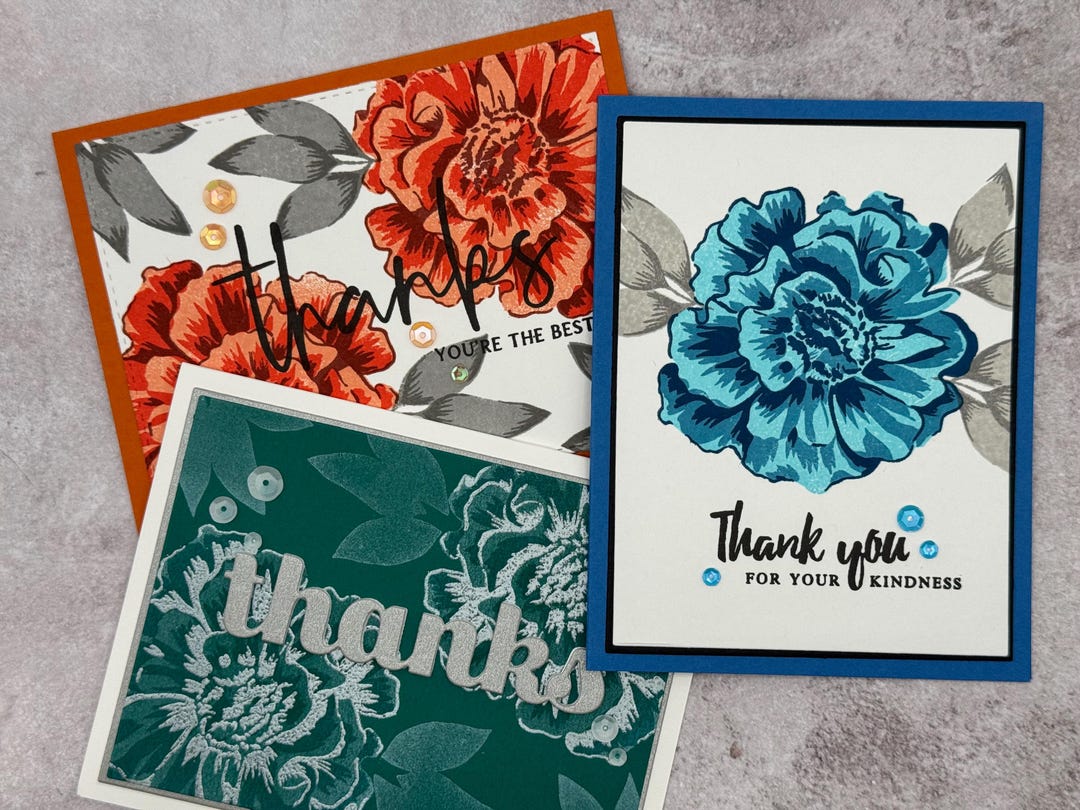 Floral Thank You Cards - Handmade Variety Pack of 5 - Etsy