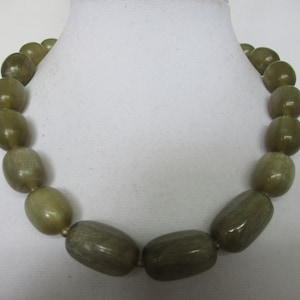 Vintage Grey Acrylic Beaded Short Necklace, Statement, Bold, Runway, Collar, Handmade Layering Piece, Fashion Costume Jewelry