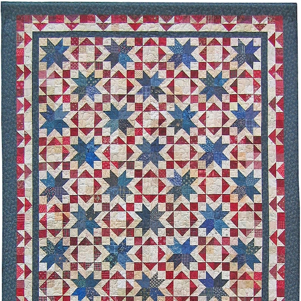 Star and Crown Quilt Pattern PDF Download Nickel Quilt By Pat Speth Multiple Sizes