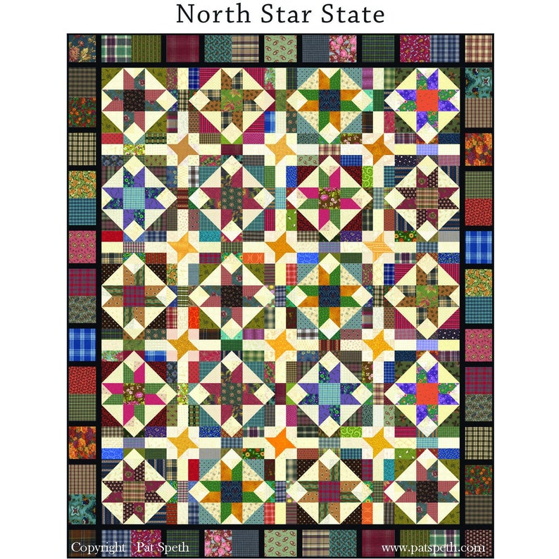 North Star State Quilt Pattern PDF Download Nickel Quilt by Pat Speth