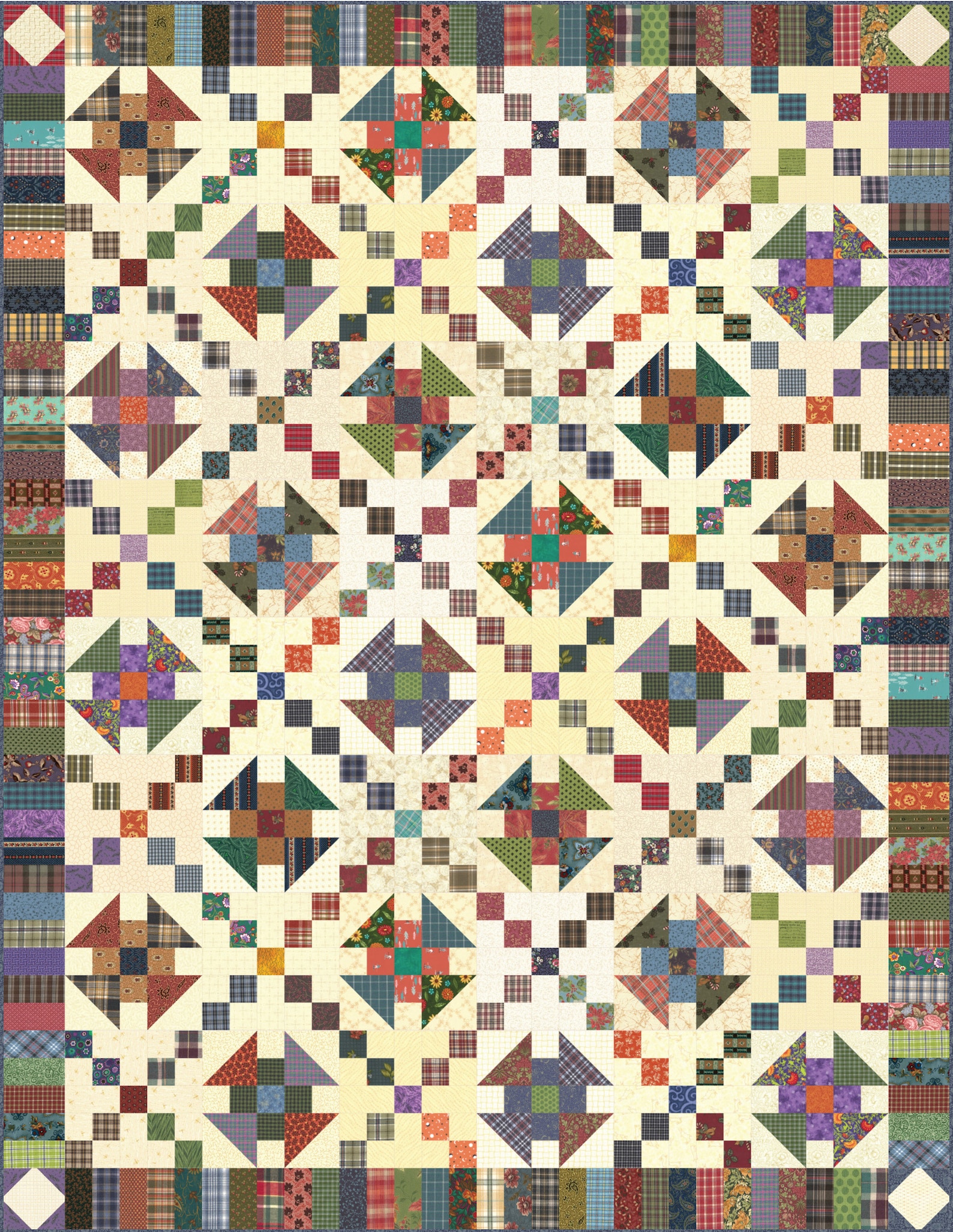 Two Rivers Quilt Pattern PDF Download Nickel Quilt by Pat Speth Twin