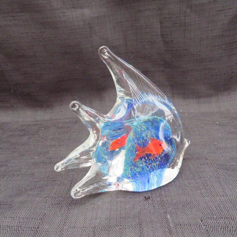 Vintage Art Glass Hand Blown Angelfish Paperweight - Etsy
