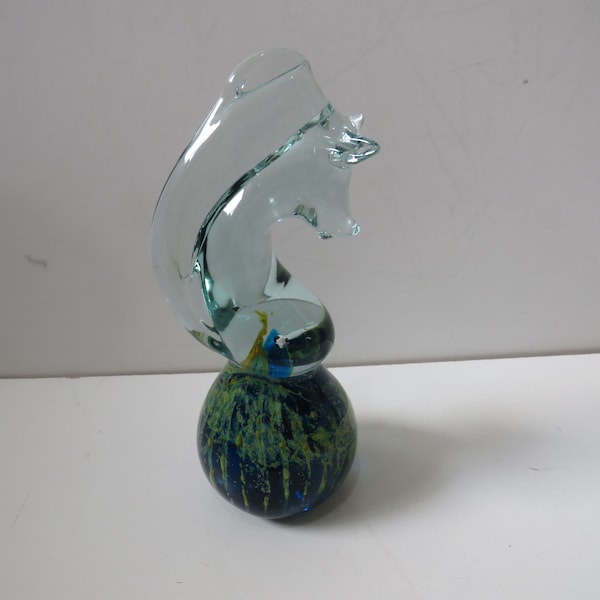Vintage Mdina Glass Seahorse Paperweight