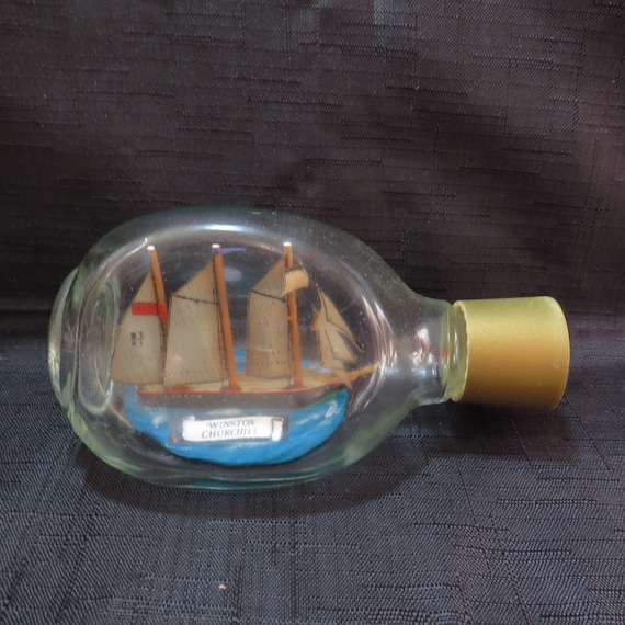 Vintage Winston Churchill Ship in a Haig Scotland Dimple